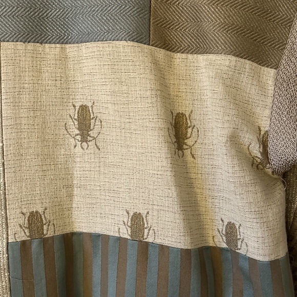 Max & Mabel Size Large Patchwork Boutique Blazer Button Front Silk Blend Top - Picture 10 of 13